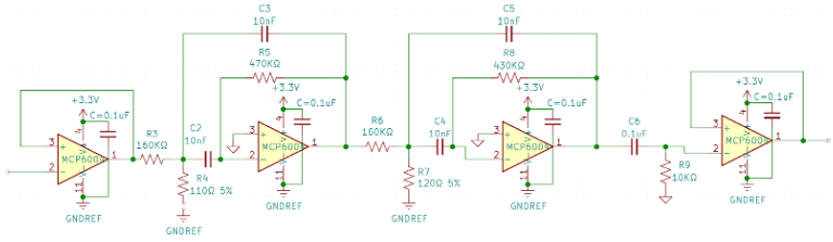 4th Order Butterworth Bandpass Filter Circuit